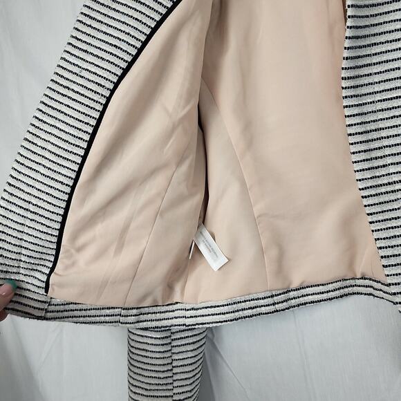 Loft Womens White Black Striped Long Sleeve Open Front Cardigan Sweater‎ Size 6P - Picture 6 of 9